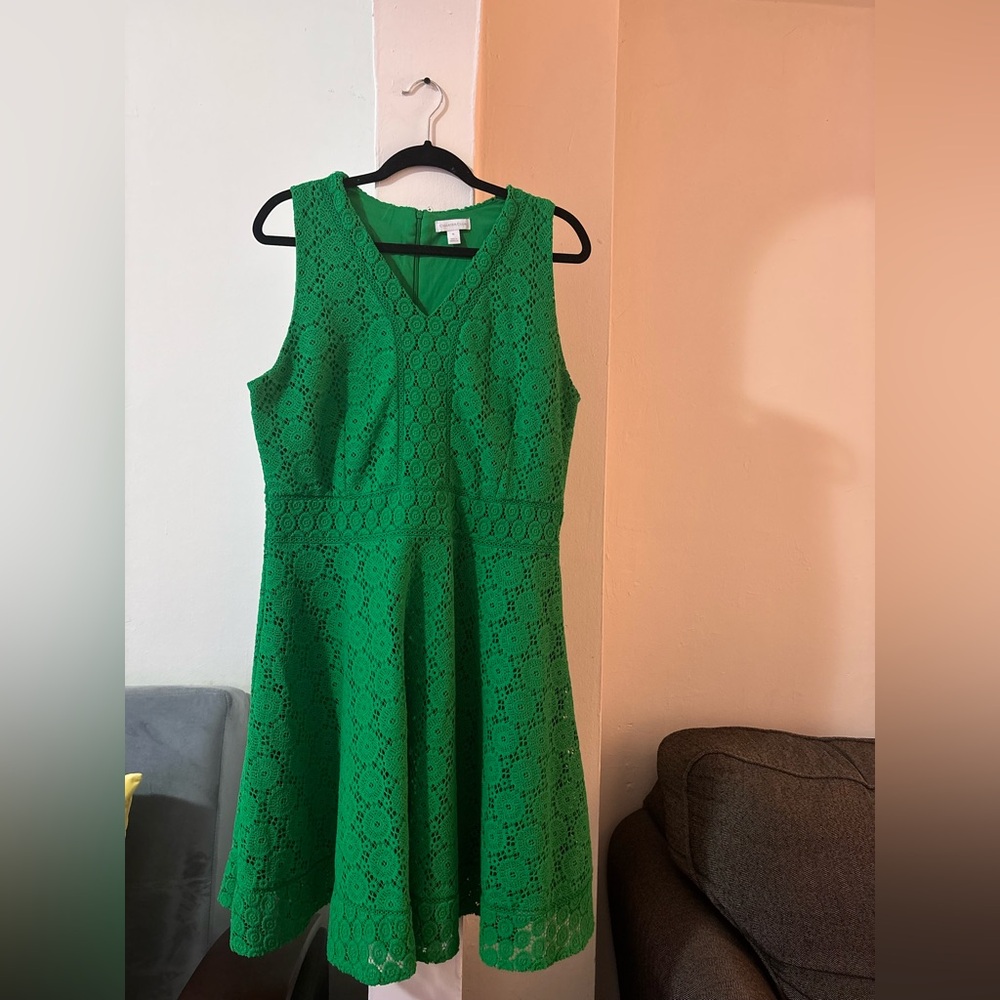 Charter Club Vibrant Green Lace Midi Dress